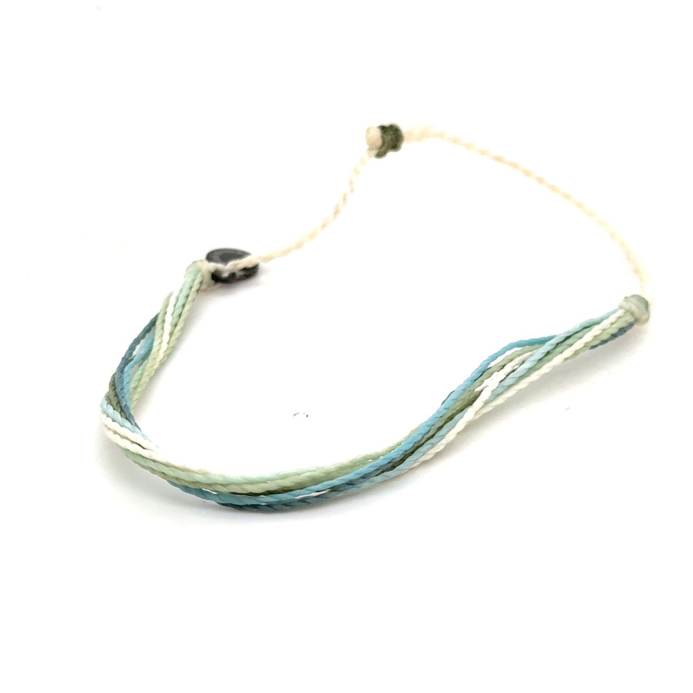 Pura Vida Original Cord Bracelet Seafoam Green Turquoise Cream Adjustable Boho